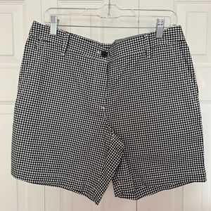 Talbots Relaxed Chino Short Black White Gingham